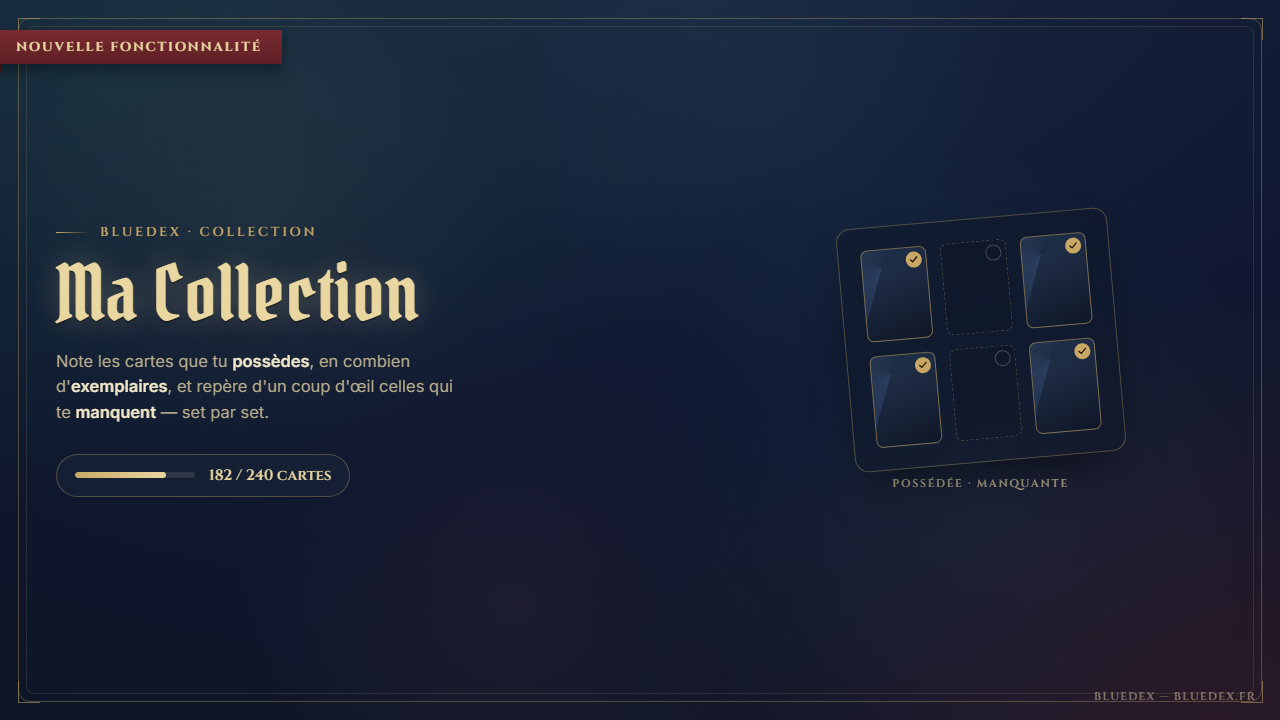 Gérer sa collection Blue Rising : la nouvelle fonctionnalité BlueDex